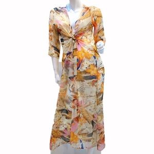 Summer Print Chiffon Cardigan/ Beach Cover Up